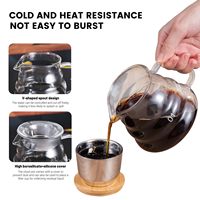 Ensemble de cafetière V-60 en acier inoxydable moderne avec carafe, écologique, en stock