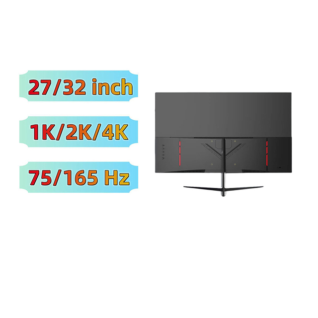27 Inch 32 Inch 1K 2K 4K 2560*1440 75hz 165Hz Flat Screen Gaming Wholesale Desktop Computer  PC LCD Monitor
