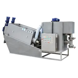 multi plate type screw press sludge dewatering machine for industrial waste water treatment technology