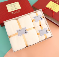 Ensemble de trois serviettes de bain en microfibre ultra-fine personnalisées, serviette de visage en tricot absorbante, coffret cadeau de serviettes de bain parfait pour les spas et les hôtels