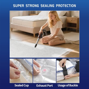 Sac de compression pour matelas réutilisable extra large, résistant aux déchirures, anti-poussière, imperméable, adapté aux matelas en mousse à mémoire de forme/latex avec sangles - Product Image 3