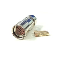 Conector Hembra M23 de 4 Pines, Tipo Soldadura Recta, para Cable de Alimentación de Servomotor
