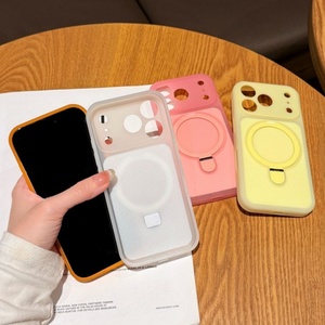 เคสโทรศัพท์ซิลิโคนเหลวแบบเจลลี่สีสันตามเทรนด์ พร้อมที่ยึดแม่เหล็ก ป้องกันรอยขีดข่วน ผิวสัมผัสนุ่มนวล สำหรับ iPhone 15 16 17 pro max - Product Image 3