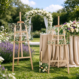 Insegna di Benvenuto per Matrimonio in Acrilico a Cascata con LED, Sfondo Personalizzato in Pizzo, Barra in Lino e Segnaposto per Sedie - Product Image 5