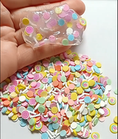 Tranches de pâte polymère en forme de gâteau roulé 5mm, faux confettis pour la décoration de résine, faux confettis pour shakers de gobelets, confettis à saupoudrer sur table, garnitures pour slime