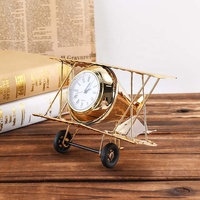 Modèle d'horloge d'avion en métal et fer, horloge rétro de bureau, accessoire de photographie, décoration de bureau