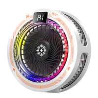 Refroidisseur de téléphone portable blanc, dissipateur thermique, ventilateur de refroidissement pour jeux, étui de refroidissement magnétique, LED RGB, léger, universel, radiateur de téléphone