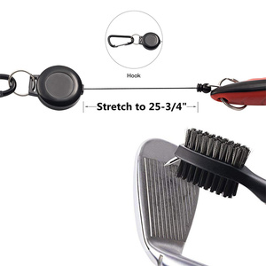 Lusso Sport <span class=keywords><strong>Golf</strong></span> <span class=keywords><strong>Club</strong></span> spazzola per la pulizia con retrattile Zip-Line doppio lato materiale plastico prezzo di fabbrica - Product Image 3