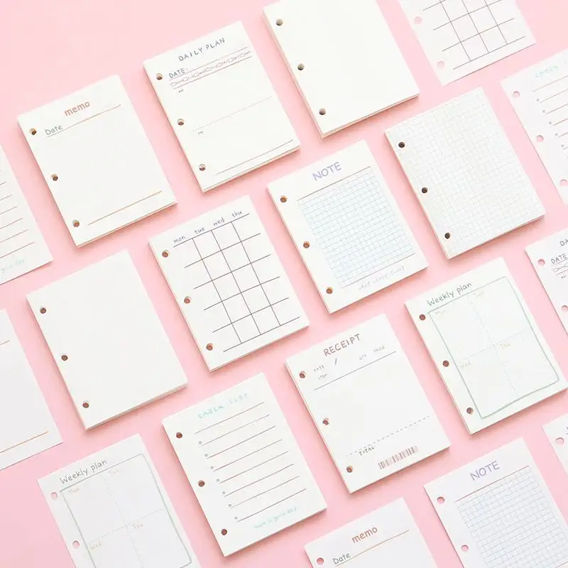 custom brand checklist line grid dot notebook printed cartoon 3 ring diary refill mini insert anime
