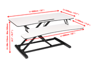Moniteur d'ordinateur pliable moderne bureau debout hauteur réglable assis debout blanc noir bureau de réception