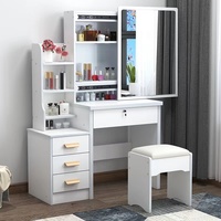 Soyunma tablo tomirror makyaj hoparlör LED ayna ve çekmeceler ile Vanity masa
