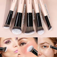 MAANGE Professionnel – Lot de 5 pinceaux de maquillage en poils synthétiques de haute qualité pour le visage, le contour, la poudre, le blush et le fond de teint