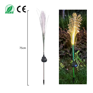 Extérieur solaire alimenté lumières fleur artificielle LED solaire Fiber optique éclairage lumineux décoration <span class=keywords><strong>de</strong></span> noël jardin pelouse lampe 12 97 - Product Image 1