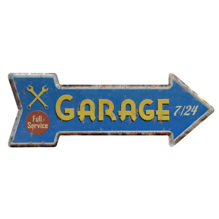 Garage Retro Arrow Shape Vintage Metal Small Tin Signs Home Wall Decor For Bar Pub Home Restaurant Decor