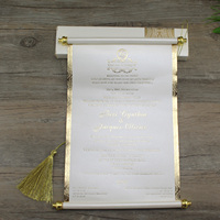 Invitations de défilement de mariage personnalisées avec photos imprimées, boîte de marquage à chaud en feuille d'or, plusieurs couleurs disponibles