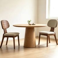 Chaise de salle à manger simple et moderne de style nordique en bois massif, avec rembourrage épais en coton et lin, sans accoudoirs, design non rotatif, mobilier de maison