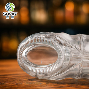 Bán Buôn Sang Trọng Phẳng Hình Dạng Chai Thủy Tinh Siêu Rõ Ràng Rỗng 50Ml 500Ml 700Ml 750Ml 1000Ml Kích Thước Cho Whisky Brandy - Product Image 3