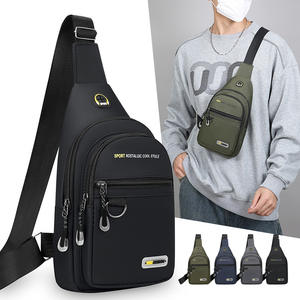 Bolso de pecho moderno para hombre, bolso cruzado portátil de nailon para deportes al aire libre, viajes, uso diario, gris, negro, verde, azul - Product Image 3