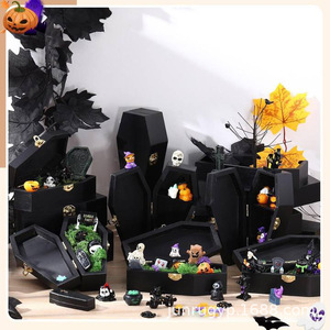 Wooden Halloween Coffin Boxes Customized Rectangle Shape <b>Party</b> Decorations Snack Candy Storage DIY Jewelry <b>Box</b> Personalized - Product Image 2