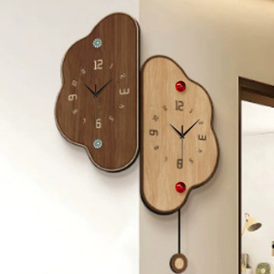 Creative Elegant Pendulum Living Room Wall Hanging Cream <b>Clock</b> Cloud Double Sided Non Punching Silent <b>Clock</b> Home <b>Clock</b> - Product Image 1