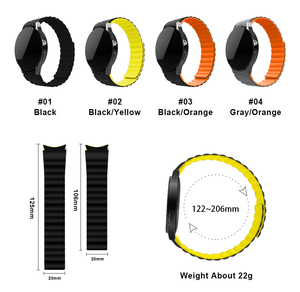 Bracelet magnétique en silicone RYB pour montre Samsung 4 <span class=keywords><strong>5</strong></span> 6 7 40mm 44mm, bracelet magnétique pour montre Samsung <span class=keywords><strong>Galaxy</strong></span> <span class=keywords><strong>5</strong></span> 6 43mm 45mm <span class=keywords><strong>46mm</strong></span> 47mm - Product Image 3