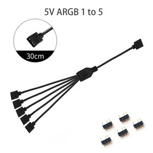 Cable de Sincronización para Placa Base, <span class=keywords><strong>4</strong></span> Pines 12V RGB, 3 Pines 5V ARGB, Cable de Extensión 1 a 2/1 a 3/1 a <span class=keywords><strong>4</strong></span>/1 a 5 - Product Image 3