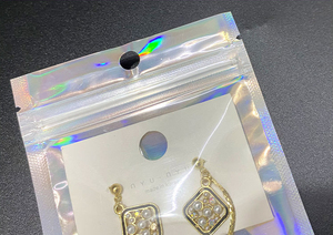 Custom 15x22cm Laser Bone Bag Factory Wholesale Transparent Sealing Bag for Accessories Custom Holographic Transparent Self-Seal - Product Image 6