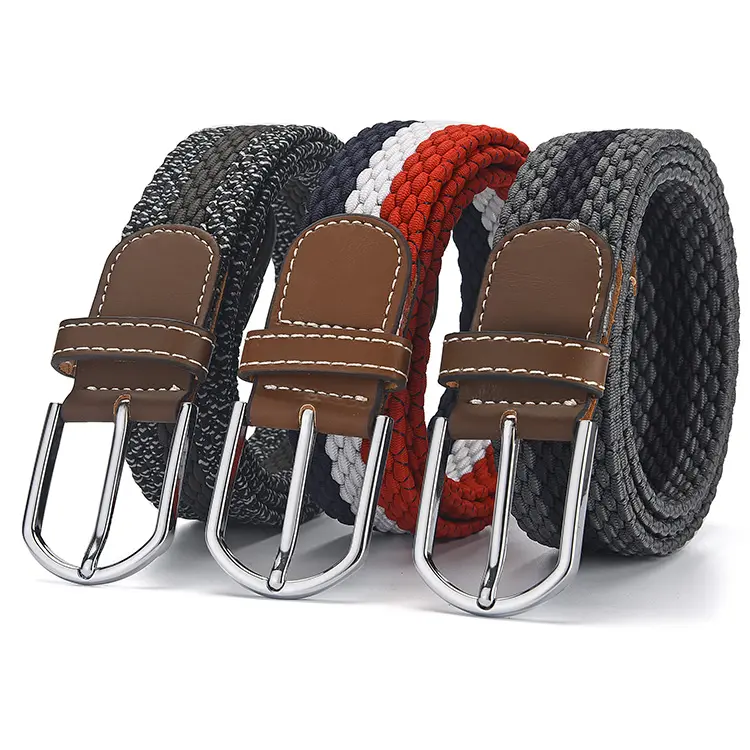 Multi-color custom braid belt man Casual Knitted Fabric Woven Braided china supplier jeans belt man woven