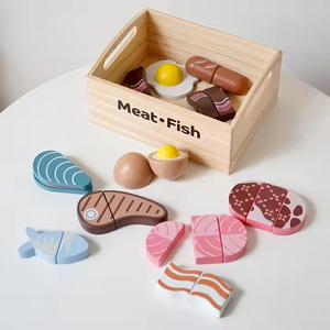 Juego <span class=keywords><strong>de</strong></span> juguetes <span class=keywords><strong>de</strong></span> corte <span class=keywords><strong>de</strong></span> <span class=keywords><strong>madera</strong></span> Montessori, juego <span class=keywords><strong>de</strong></span> comida <span class=keywords><strong>de</strong></span> cocina, simulación <span class=keywords><strong>de</strong></span> cocina, juguetes educativos para padres e hijos para niños pequeños, niños y niñas - Product Image 4
