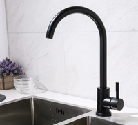 Robinet de cuisine contemporain noir mat à poser sur le comptoir, en acier inoxydable 304, mitigeur pour évier de cuisine