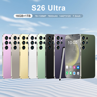 Smartphone professionnel S26 Ultra 5G, processeur Deca Core, batterie 7800 mAh, stockage 16 Go + 1 To, écran Ultra HD 7,3 pouces, appareil photo 108 MP, Android 14