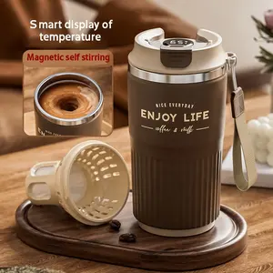 Tazza da caffè ricaricabile in acciaio inox per mescolare automaticamente la tazza di caffè con display intelligente