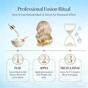 Crème d'infusion à la kératine biologique effet salon, kit de lissage capillaire à domicile, huile d'argan, combat la perte de cheveux, augmente le volume, longue durée - Product Image 4