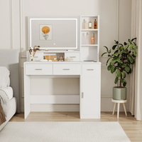 Table de toilette intelligente de conception nouvelle avec tiroirs et armoire de rangement, coiffeuse avec coussin de maquillage pour la chambre à coucher