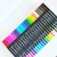 Ensemble de stylos marqueurs à double pointe Séchage rapide pour les dessins d'art Cadeau d'emballage en vrac pour enfants
