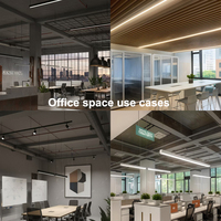 Suspension LED linéaire modulaire pliable en profilé aluminium, hauteur réglable, télécommande, éclairage commercial