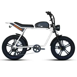 2022新しいレトロヴィンテージスーパーエレクトリックバイク73ファットタイヤ20インチEbike48V長距離Eバイクアウディeバイク