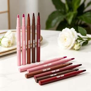 <span class=keywords><strong>Crayon</strong></span> contour des lèvres personnalisé avec logo, 8 teintes, avec pinceau, imperméable, longue tenue, fini mat, pour OEM - Product Image 1