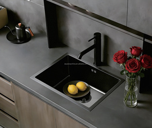 Évier de cuisine intégré Nano Black avec égouttoir inclus - Product Image 2