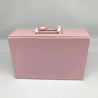 Luxuriöse Rosa Magnetverschluss-Kleidungs- und Schuhboxen Faltbare Karton-Geschenkverpackungen mit Bandgriff
