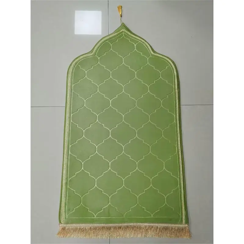 Low price Hot selling Sponge embossed special-shaped prayer mat Customizable Muslim Sajadah Islamic Soft Machine Prayer rug