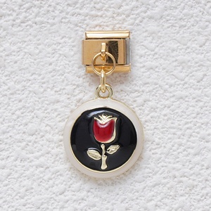 Charm Italiano de Acero Inoxidable de Moda para Mujeres y Niñas, Charm Italiano con Cristales Florales, Colgante para Joyería DIY - Product Image 5