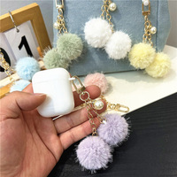 Porte-clés et pendentif de sac en peluche douce et luxueuse avec perle, design bonbon frais Journée de la Terre, pour voiture et étui d'écouteurs