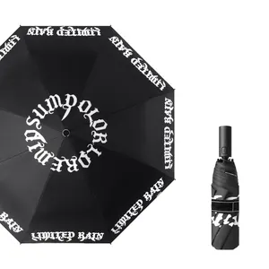 Benutzer definierte Regenschirme drei klappbare automatische automatische automatische öffnen und schließen Regenschirm mit Logo wasserdicht