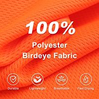 Kaos Keselamatan Reflektif Hi-Vis 100% Poly Birdeye Kerah Bulat Saku Dada Cakupan 360° S-5XL Dua Warna Unisex Bernapas untuk Kerja