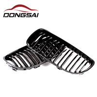Rejilla delantera de doble listón negro brillante para BMW E90 E91 LCI Serie 3 2008 2009 2010 2011, de ABS inyectado, estilo racing.