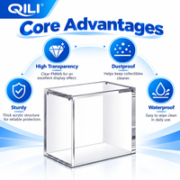 Vitrine magnétique transparente en acrylique grande capacité sur mesure avec couvercle anti-poussière pour figurines et objets de collection