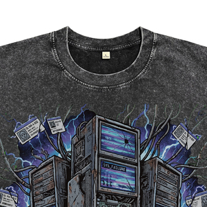 Camisetas de Hombre con Estampado Personalizado, Lavado Ácido, Teñido de Prenda, Manga Corta Casual, Cuello Redondo, Corte Regular, Diseño de Algodón, Logotipo Frontal - Product Image 3