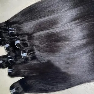 Penjualan terlaris grosir bundel rambut lurus manusia virgin ekstensi rambut Brasil Vietnam mentah