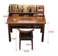 Bureau d'ordinateur ergonomique en bois massif avec tiroirs et étagère, vente en gros, gain de place, table moderne et simple pour le bureau à domicile